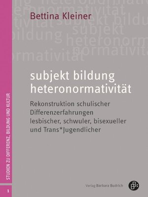 cover image of subjekt bildung heteronormativität
